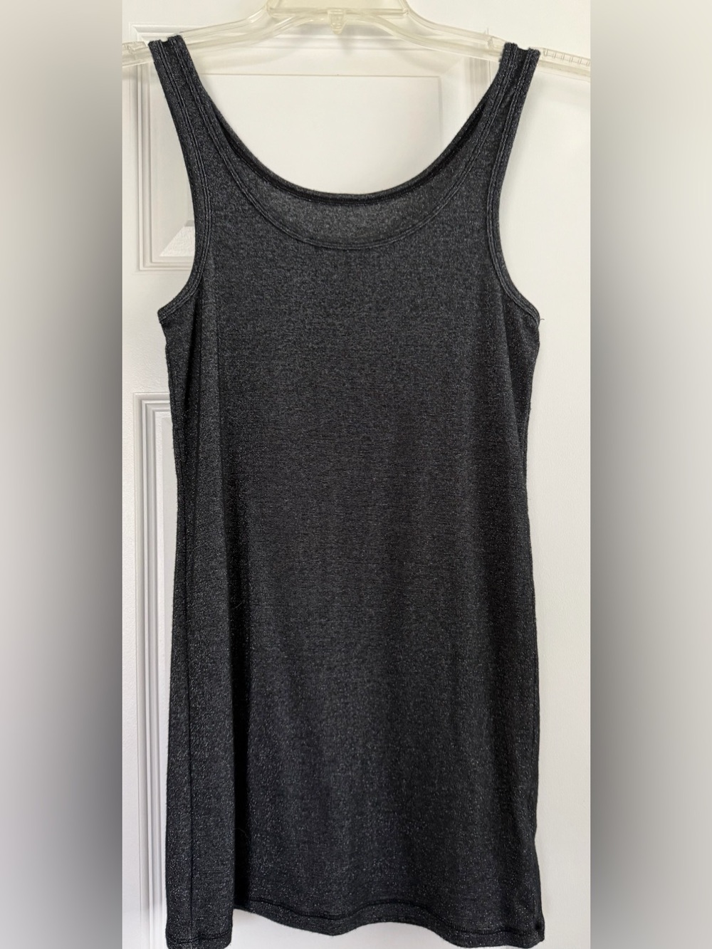 Sleeveless Black Shimmer Tank Top